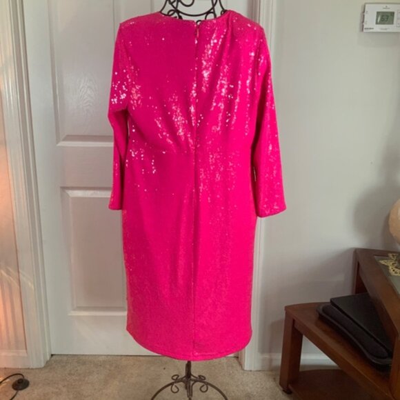 Torrid Hot Pink Sequin Glam Party Dress Plus Size 16 - Picture 6 of 12